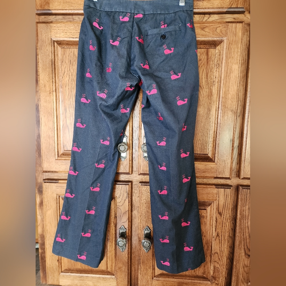 Lilly Pulitzer Whale Embroidered Pants Size 0 - Picture 3 of 11